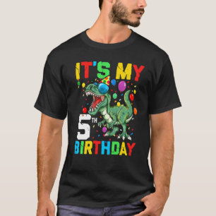 Barn 5 år Dinosaur Det är min femte födelsedag Lyc T Shirt