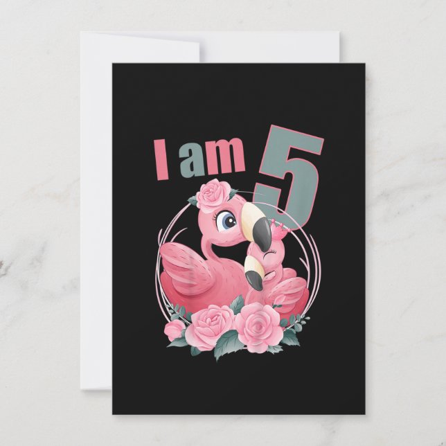 Barn 5 år gamla 5 födelsedagskalenliga pojkflicka  inbjudningar (Framsida)