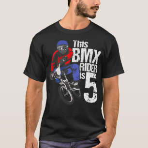 Barn 5 år gamla BMX Födelsedagsfest Boys Dirt 5:e T Shirt