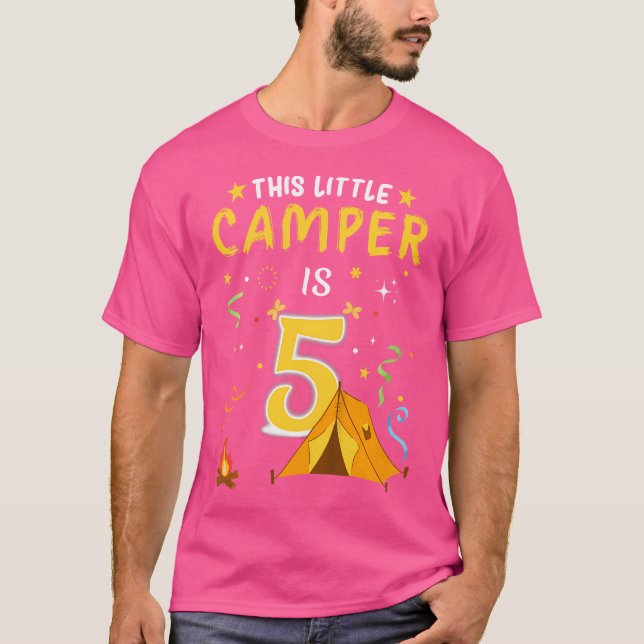 Barn 5 år gamla Camper Kids 5:e födelsedagskampanj T Shirt (Framsida)