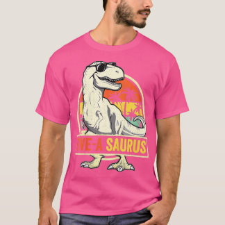 Barn 5 år gamla dinosaur Birthday 5 Rex Dino Fi T Shirt