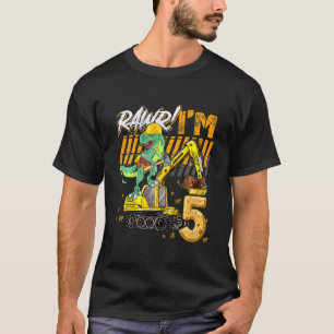 Barn 5 år gamla Dinosaur Construction Excavator 5t T Shirt