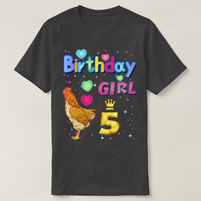 Barn 5 år gamla kycklingar min 5:e födelsedag t shirt (Design framsida)