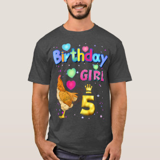 Barn 5 år gamla kycklingar min 5:e födelsedag t shirt