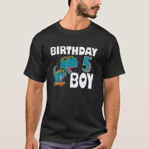 Barn 5 år gamla S 5:e födelsedag T Rex Dinosaur Shirt