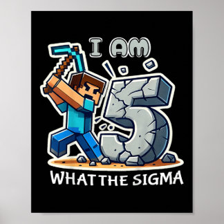 Barn 5 år gamla Sigma Pixel Art Mining Gamer S Poster