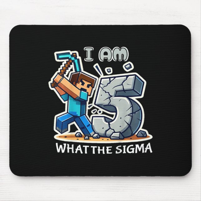Barn 5 år gamla Sigma Pixel Art Mining Gamer Stil Musmatta (Framsidan)