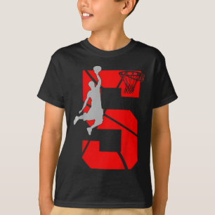 Barn 5 år gammal 5:e Basketboll födelsedagspartiet T Shirt