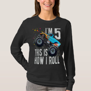 Barn 5 år gammal 5:e födelsedag Monster Lastbil bi T Shirt