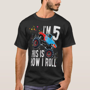 Barn 5 år gammal 5:e födelsedag Monster Lastbil bi T Shirt