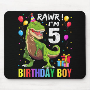 Barn 5 år gammal 5:e födelsedagstjälle T Rex Dinos Musmatta