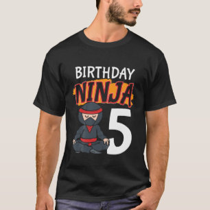 Barn 5 år gammal 5:e ninja Birthday Boys Party Mar T Shirt