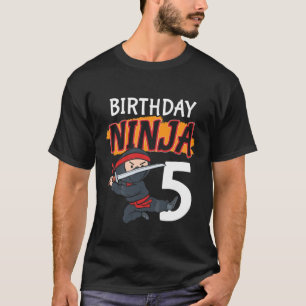 Barn 5 år gammal 5:e ninja Birthday Boys Party Mar T Shirt
