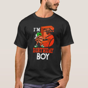 Barn 5 år gammal basketboll Dabbing 5:e födelsedag T Shirt