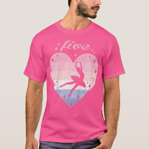 Barn 5 år gammal cute Ballet Birthday Girl 5 Bday T Shirt