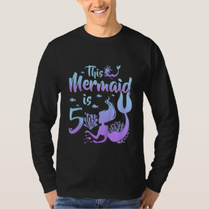 Barn 5 år gammal Den här Sjöjungfrun är 5:e födels T Shirt
