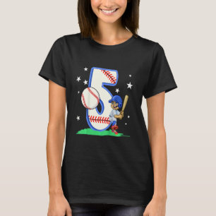 Barn 5 år gammal doftande Boy Baseball Player Birt T Shirt