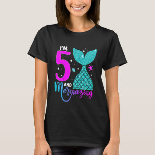 Barn 5 år gammal flicka 25:e födelsedagen Sjöjungf T Shirt
