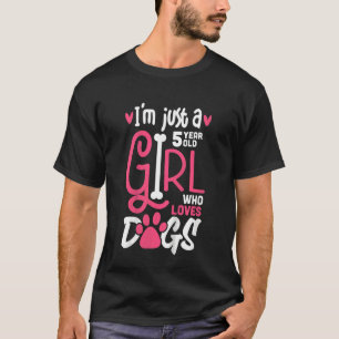 Barn 5 år gammal flicka som Kärlek Hundar mariy Ki T Shirt
