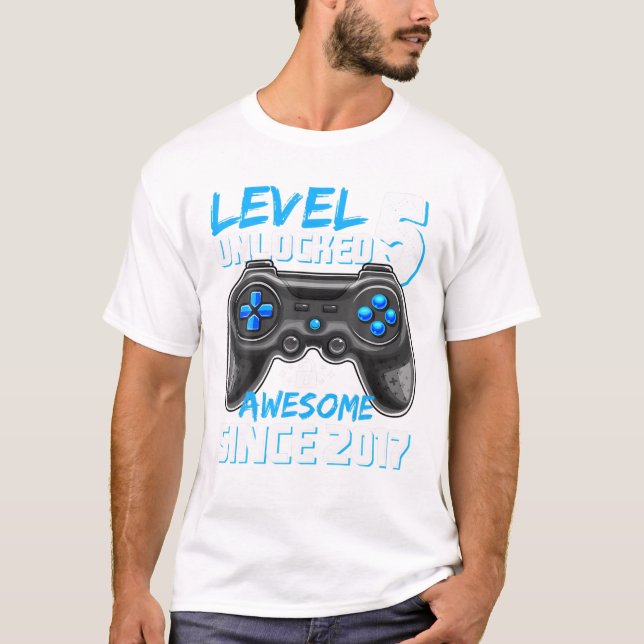Barn 5 år Gammal födelsedagskalender Unicorn 5TH B T Shirt (Framsida)