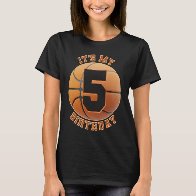 Barn 5 år gammal födelsedagskorg 5:e födseln t shirt (Framsida)