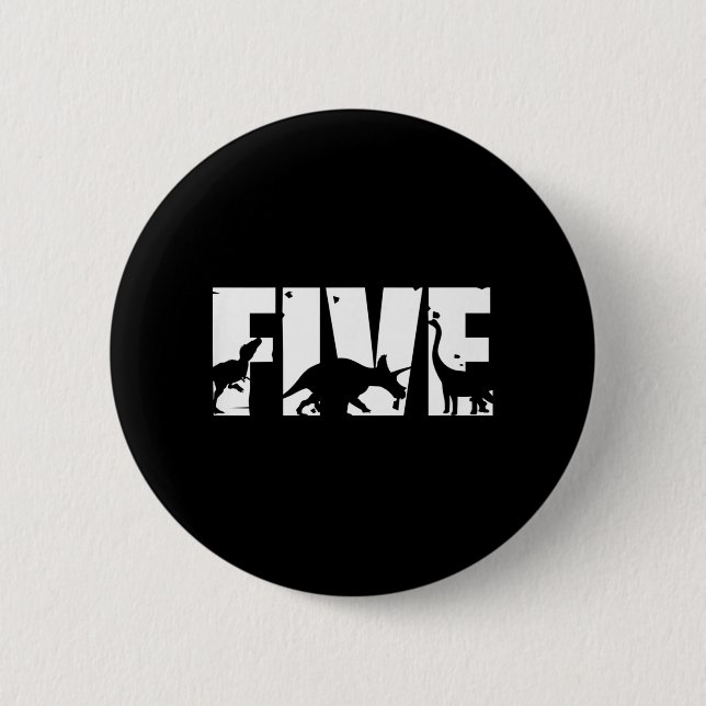 Barn 5 år gammal födelsedagstjugosse Dinosaur t Re Knapp (Framsida)