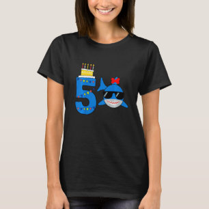 Barn, 5 år gammal hajfödelsedag t shirt