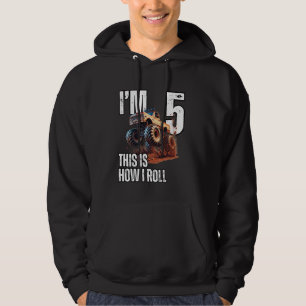 Barn 5 år gammal Jag är 5:e födelsedag, monster La Hoodie