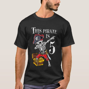 Barn 5 år gammal Pirat-födelsedagskalender Pirater T Shirt