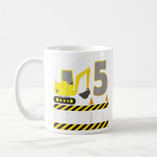 Barn 5 år gammal pojke 5:e födelsedag kaffemugg