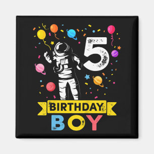 Barn 5 år gammal pojke Astronaut 5:e födelsedagspo Magnet
