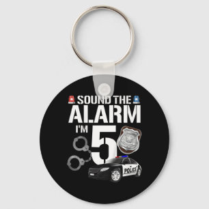 Barn 5 år gammal polis födelsedag Cop Car 5 t Nyckelring
