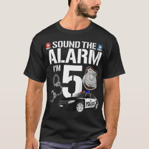 Barn 5 år gammal polis födelsedag Cop Car 5 t Shirt