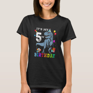 Barn 5 år gammal Shirt 5:e födelsedag Dino T Rex