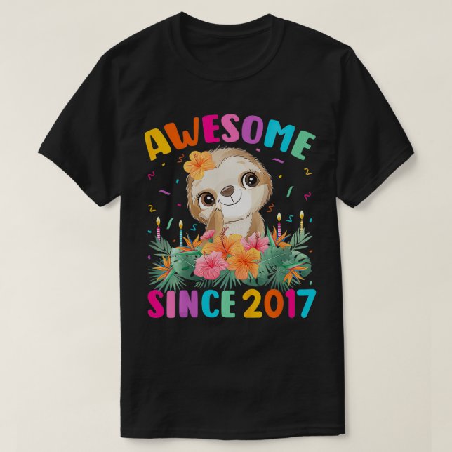 Barn 5 år gammal Sloth Älskare Fantastisk sedan 20 T Shirt (Design framsida)