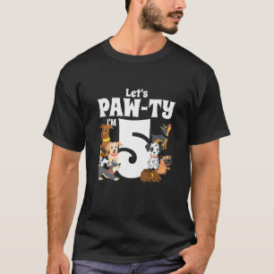 Barn 5 år gammal valp Hund Birthday Pawty Hundar 5 T Shirt
