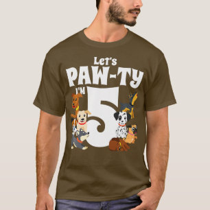 Barn 5 år gammal valpen Hund Birthday Pawty Hundar T Shirt