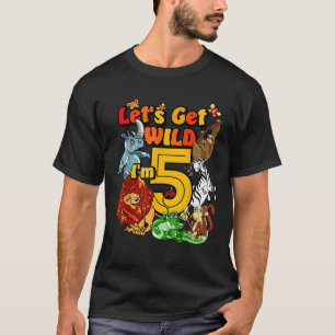 Barn 5 år gammal Zoo Birthday Shirt Safari Jungle T Shirt