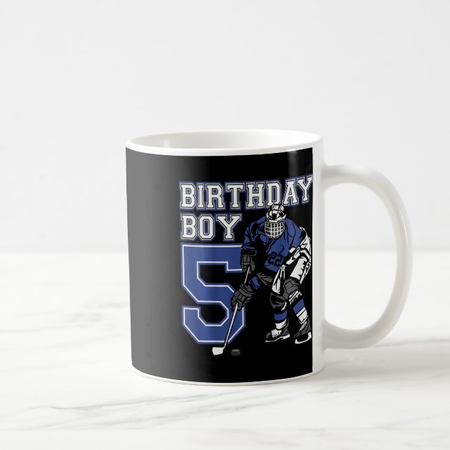 Barn 5 år ishockey tema födelsedagsfest 5 kaffemugg (Höger)