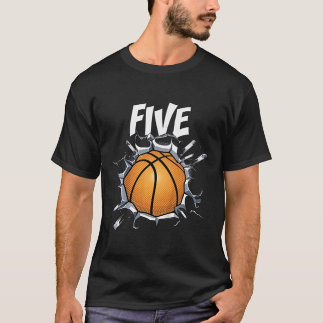 Barn 5 års Födelsedagsfest av gammal bysketbyll 5  T Shirt (Framsida)