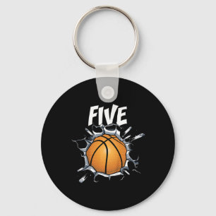 Barn 5 års Födelsedagsfest för basketboll 5 t Nyckelring