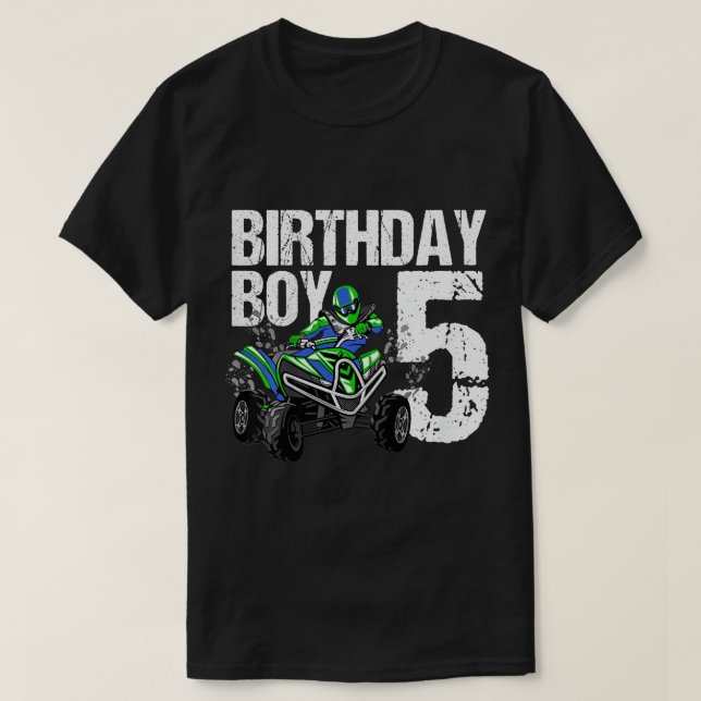Barn 5 års gammalt tema med fyra Födelsedagsfester T Shirt (Design framsida)
