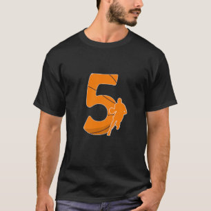 Barn 5: Basketbollgåva från födelsedagen - 5 år ga T Shirt