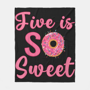 Barn 5:e Donut-Födelsedagsfesten 5 år gammal sötar Fleecefilt