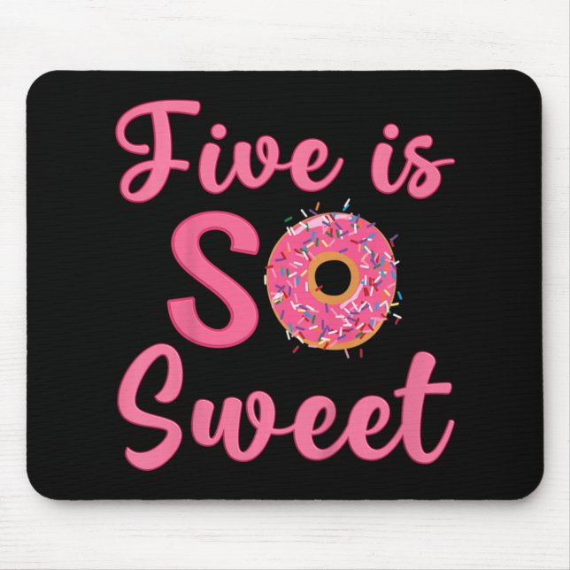 Barn 5:e Donut-Födelsedagsfesten 5 år gammal sötar Musmatta (Framsidan)