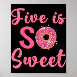 Barn 5:e Donut-Födelsedagsfesten 5 år gammal sötar Poster