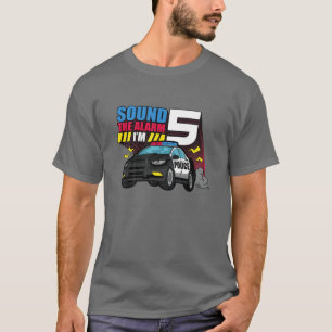 Barn 5:e födelsedag barnpolis Car Emergenc T Shirt