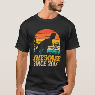 Barn 5:e födelsedag Dinosaur 5 år gammal Trex Awe T Shirt