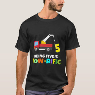 Barn 5:e födelsedag flicka 5 år gammal i Lastbil t Shirt