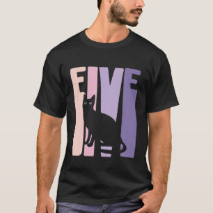 Barn 5:e födelsedag Ger Cute Cat Fläkt 5 år gammal T Shirt